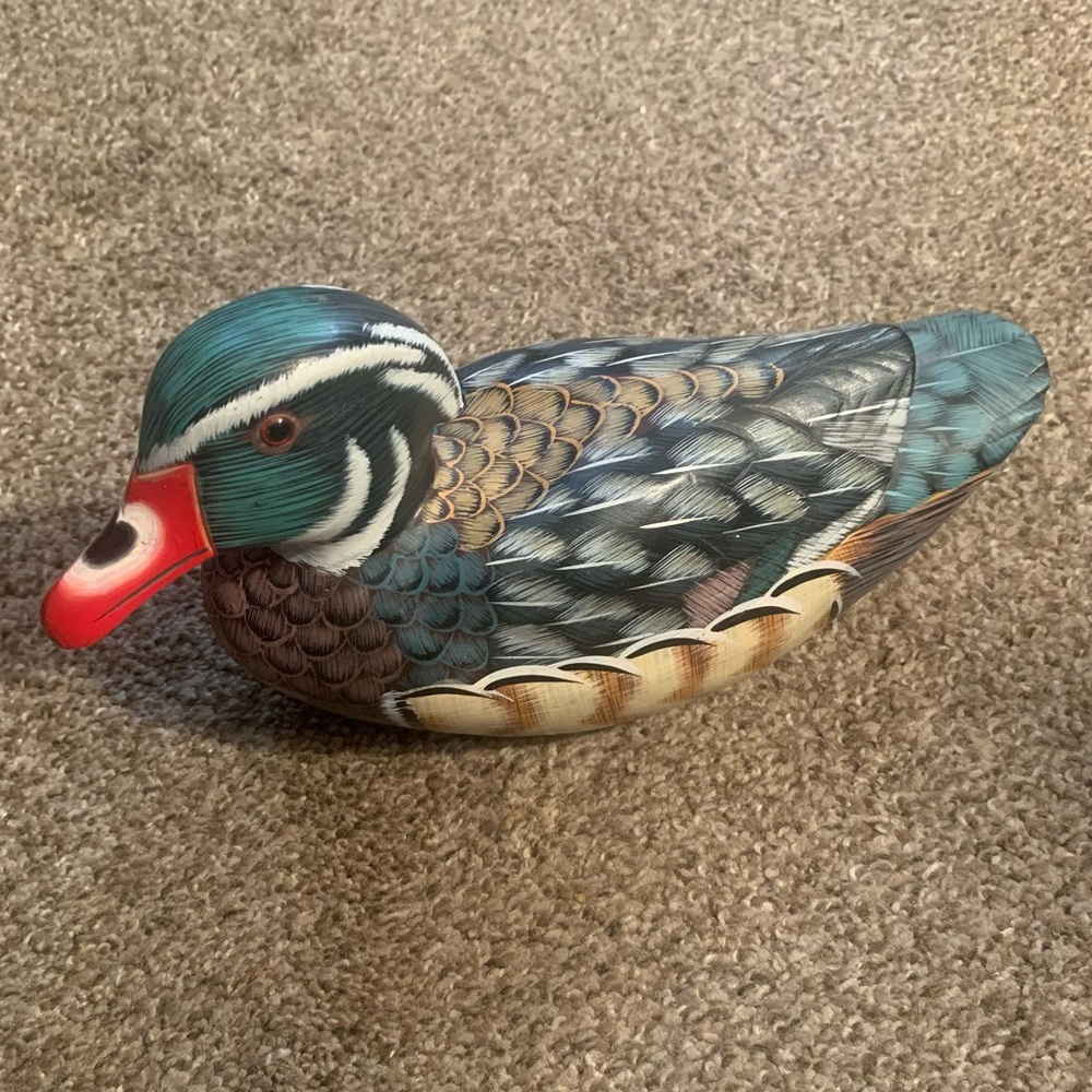 Painted Wood Mallard Duck Decoy Decor - People’s Republic of China